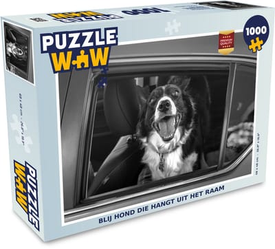 Puzzel Blij hond die hangt uit het raam - Legpuzzel - Puzzel 1000 stukjes volwassenen