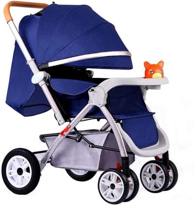 Lichtgewicht Kinderwagen - Reisbuggy Opvouwbaar - Veilig Reizen - Schokbestendige Wielen - 40 x 86 x 100 cm - Blauw