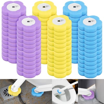 Dailygoods- Toiletborstelnavullingen 72 stuks - Vervangende Borstelkoppen - Reinigingsaccessoires - Geursticknavullingen - 360 Graden Reiniging - Drie Geuren - Toiletborstel