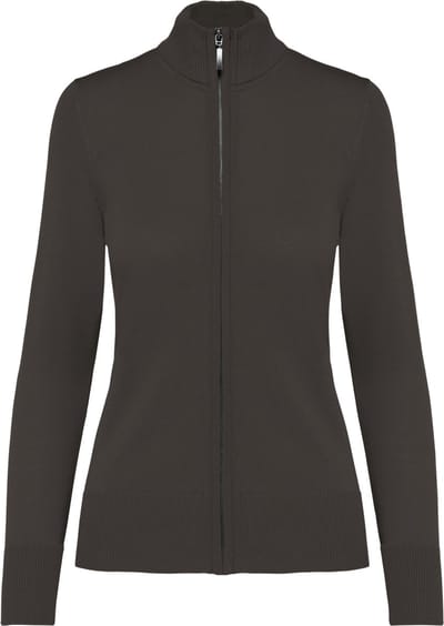 Kariban Dames cardigan met rits K962 - Dark Grey - XS