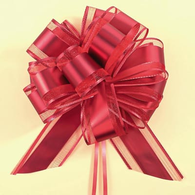 SnelShoppen - Pack van 10 Grote Decoratieve Strikken 18 cm met Cadeaulinten - Rode Versiering voor Verpakkingen, Bruiloften, Verjaardagen en Feesten