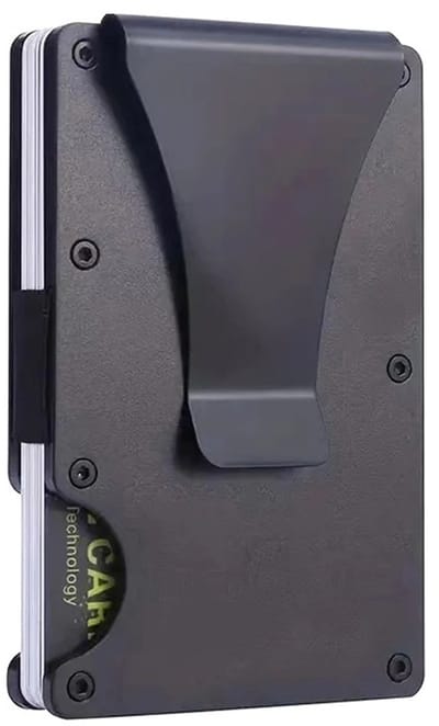 WiseGoods Premium Aluminium Pasjeshouder Met Geldclip - RFID Bescherming Voor Kaarten En Geld - Portemonnee - Portemonnees Zwart