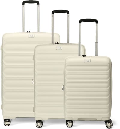 d & n Travel Line 4700 4 wielen Kofferset 3-delig met uitbreidingsplooi - Harde bagage - TSA slot - cream white
