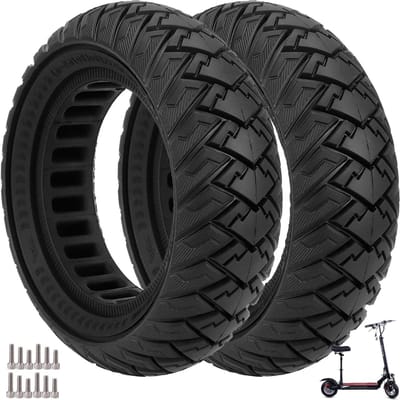 SnelShoppen - 10 x 3 Solid Rubber Banden, 255 x 80 cm, Honeycomb Banden voor Elektrische Scooter, Antislip, Geschikt voor Diverse Modellen