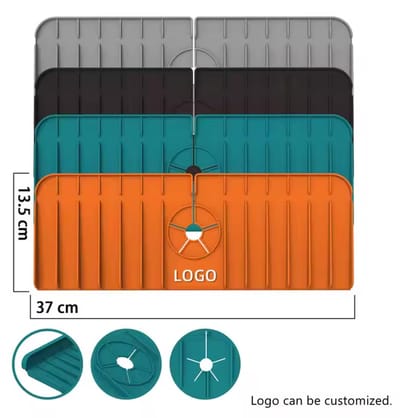 Zirkle Siliconen Kraanmat Keuken – Flexibele Wateropvangmat voor Kraan – Antislip Gootsteenmat – Spatwater Opvangmat voor Aanrecht, Badkamer & Wasruimte – Oranje