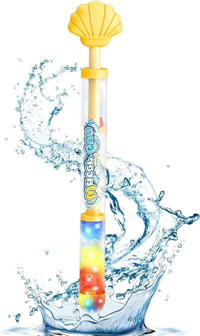 Waterspuit Elektrisch - Waterpistool LED - Buiten Spelen - Verlicht Speelplezier - 35 cm Lengte - Geel