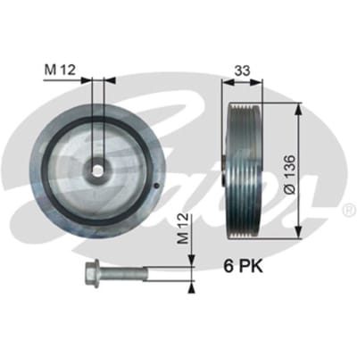 Riemschijf, krukas DriveAlign® GATES TVD1008A