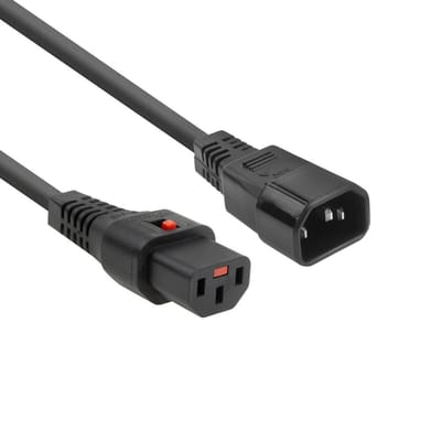 ACT Netsnoer C13 IEC Lock - C14 zwart 1 m, PC1024 AK5033