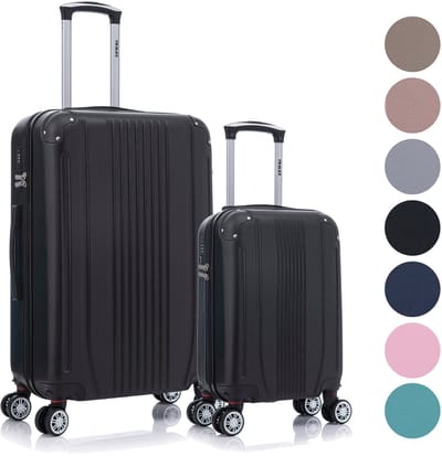 TRALEX - Levante - 2 Delig kofferset - 27L&73L - Kleine handbagage - 27L - Medium koffer - 73L - ABS - Harde schaal - Cijferslot - Lichtgewicht - Flexibel - Duurzaam - Stille (rubberen) wielen - Dubbele spinnerwielen - Zwart