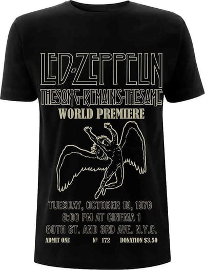 Led Zeppelin - TSRTS World Premier Heren T-shirt - S - Zwart