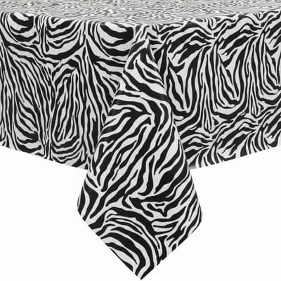 Protecttable - Rond Mexicaans tafelzeil Zebra ⌀118cm - Tafelkleed Afwasbaar - Kunststof