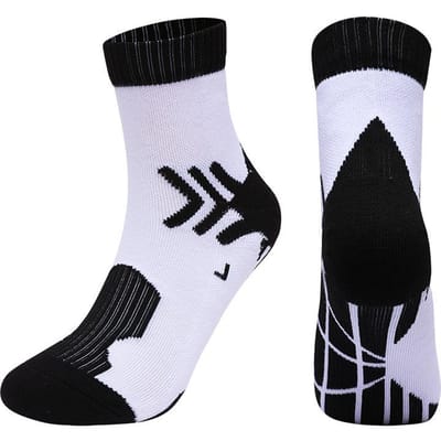 Latest Sport Chaussettes Courtes Hommes et Femmes Performance Épaisse Amorti Compression Basketball Vélo Badminton Chaussette Athlétique M US 5-8  EU 35-39 noir