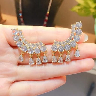 Boucles d'oreilles pendantes en argent 925 avec pampilles et zircons, style bohème, simples et tendance, cadeau d'anniversaire pour femme jaune