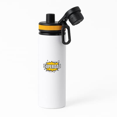 Hacebo® - superdad waterfles met draaidop oranje - Papa - supervader - vader cadeautjes - vaderdag - verjaardagscadeau - verjaardag - cadeau - geschenk - kado - gift - vader artikelen - water fles - 850ML