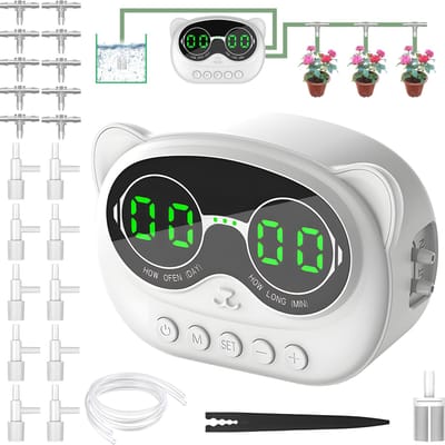 Slim Automatisch Bewateringssysteem Plantenbewateraar voor 10 Potplanten 1000ml Doorstroom Waterdicht DIY Druppel for 10 Potted Plants wit