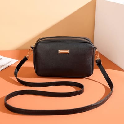 Sac photo pour femme couleur unie, élégant et minimaliste, sac bandoulière léger, sac à bandoulière unique noir