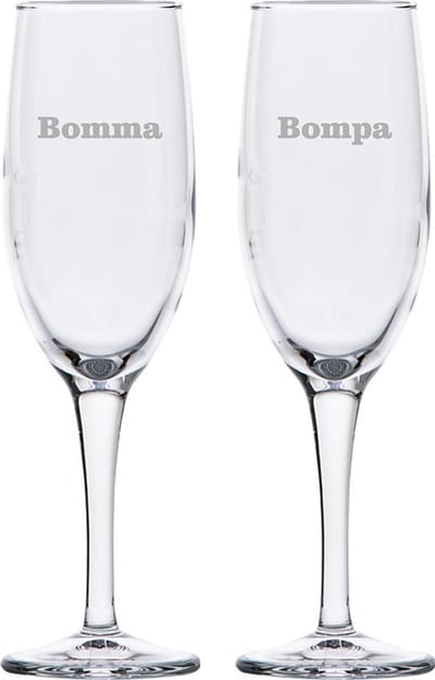 Champagneglas gegraveerd - 16,5cl - Bomma-Bompa