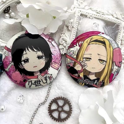 Anime Takopi's Original Sin Kirarazaka Marina Kuze Shizuka Broche Cosplay Kawaii Badge en Fer Blanc Épingles à Revers Accessoires Ornement gray