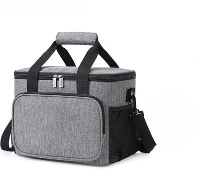 Bealive® Lunch Box - Koel tas - Grijs - Oxford materiaal - Water proef - Lek proef - 2 Draag manieren - Capaciteit: 15L - 30 x 23 x 23 cm - Voor Kantoor, Picknick of Reizen