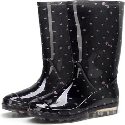 Miaoguan Warme Regenschoenen Dames Volwassen Lieflijk Mode Waterschoenen Pluche Midden Regenlaarzen Antislip Verdikt Buitenschoenen 41 40 black