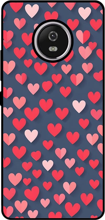 Smartphonica Telefoonhoesje Geschikt voor Motorola Moto G5 Plus met Roze en Rode Hartjes Opdruk - TPU Backcover Case With Rosé and Red Heart Design geschikt voor Motorola Moto G5 Plus