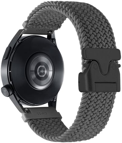 Nylon bandje - geschikt voor Garmin Venu (2 Plus) / Venu SQ (2) / Vivomove (Style - Sport) / Vivoactive 3 / 5 / 6 / Forerunner 55 / 165 / 245 / 645 / 570 - 42mm - grijs