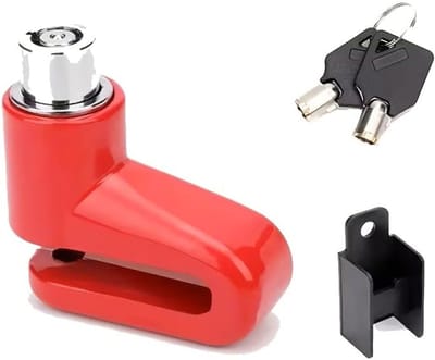 Compact mini schijfremslot van aluminiumlegering, universeel antidiefstalslot voor buitenfietsen, fietsaccessoires, rood