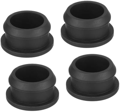 Dailygoods - 4 stuks siliconen gatstoppers, ronde rubberen stoppen met sluiting, hitte- en waterbestendig, voor tegels, badkamer, keuken, kabeldoorvoer, 21 mm, zwart
