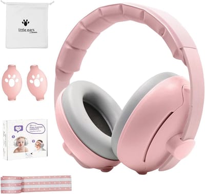 2-in-1 babyhoofdtelefoon met ruisonderdrukking en gehoorbescherming voor baby's en peuters