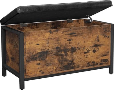 MIRA Home Opbergkist - Bedkast - Vintage - Hout - 80x40x50
