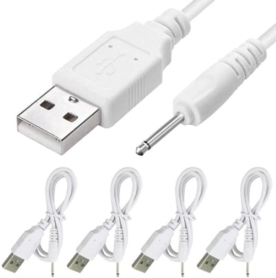 Allecto - USB naar DC 2.5mm Oplaadkabel 30cm - 4 Stuks Snelle Oplaadadapter