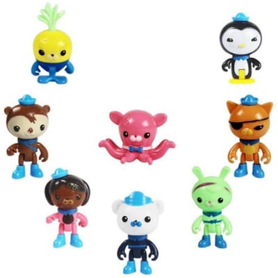 8 STUKS Set Anime Cartoon De Octonauts Actiefiguur Speelgoed Kapitein Barnacles Kwazii Peso Pinguïn Dashi Mini Model Poppetje Kinderen Cadeau pink