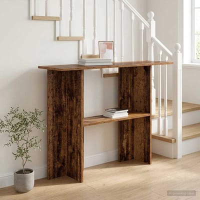 vidaXL - Wandtafel - Oud - hout - 100 - x - 30 - x - 75 - cm - Bewerkt - hout