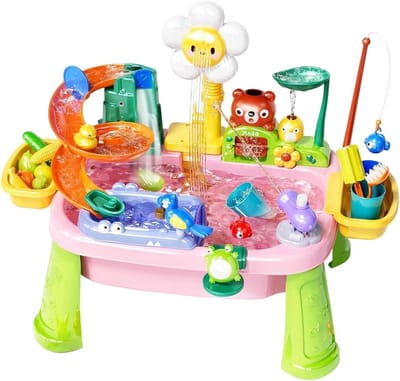 Water Speeltafel - Kindertafel - Buiten Spelen - Draaibare Kraan - 45 x 15 x 33.5 cm - Roze
