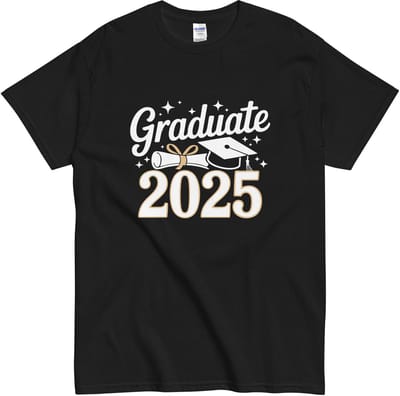 Graduate 2025 T-Shirt - Vrouwen en Mannen Afstudeer Shirt - Cadeau Geslaagd - Zwart - S