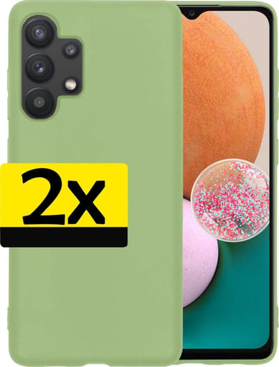 Hoesje - 2 Stuks - Geschikt voor Samsung Galaxy A13 4G - Sterk & Shockproof - Case Siliconen - Back Cover - Telefoon Hoes - Telefoonhoesjes - Groen
