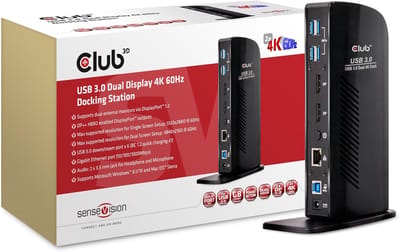 USB 3.0 Dual 4K 60Hz Docking Station met 6 Poorten en Gigabit Ethernet