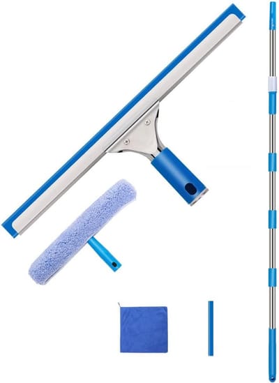 Raamreinigingsset Telescoopsteel - Glasbewassing Set - Hoge Ramen Schoonmaken - Verstelbare Lengte Stabiliteit - Tot 6.7 Meter