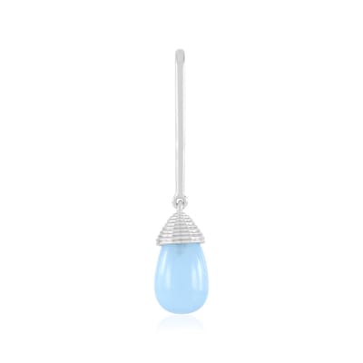 Cavill - Zilveren Hanger Met Blauwe Onyx 4,881 Ct - 925 Sterling Zilver Gerhodineerd - Briolette Cabochon - Elegante Druppelvorm - Monosono Collectie