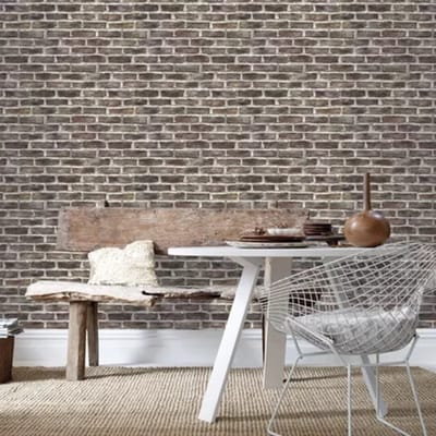 Decomode Vliesbehang Steen - Rood - Bruin - 10,05m X 53cm