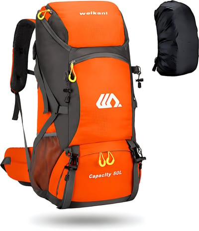 CarryQuest® 50L Outdoor Rugzak - Wandelen - Schoenenvak - Waterdichte Hiking Backpack voor Camping, Backpacken & Reizen - Oranje