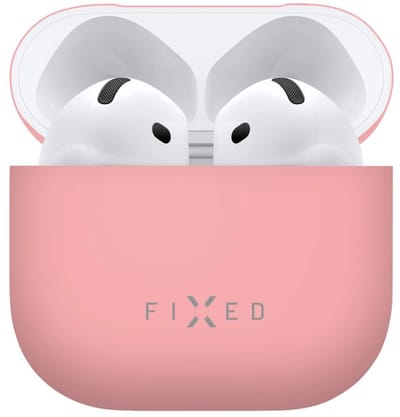 FIXED Silky Hoesje voor Apple AirPods 4 – Siliconen Beschermhoes – 360° Bescherming – Roze