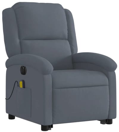 Massagestoel - Relaxfauteuil - Zetel - Sta op stoel elektrisch - Stof - 1 persoons - Met armleuning - Zeer comfortabel - Elektrisch - Donkergrijs