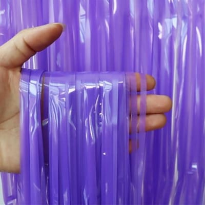 Glittergordijn Paars - 200 cm x 100 cm - Plastic Folie - Deurgordijn – Feestelijke Versiering Voor Verjaardag - Party Decoratie