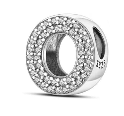 RomyStones – Letter Bedel O – 925 Sterling Zilver – Zirkonia – Voor je Bedelarmband - alfabet