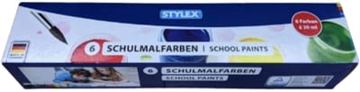 Stylex – Schoolverf 6 kunststof potjes van elk 20 ml
