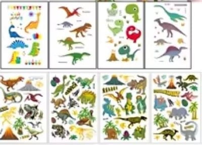 Dinosaurus Tattoos - 100 Plak Tattoos Kinderen - Heel veel Plaktattoo Dino's