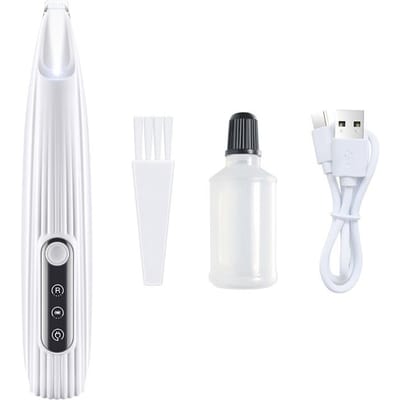 Elektrische Hond Kat Haar Clippers Oor Ogen Poot Haar Knipmachine Trimmer USB Opladen Huisdier Verzorgingsbenodigdheden wit