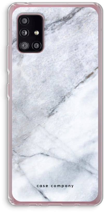 Case Company® - Hoesje geschikt voor Samsung Galaxy A51 5G hoesje - Witte marmer - Soft Cover Telefoonhoesje - Bescherming aan alle Kanten en Schermrand