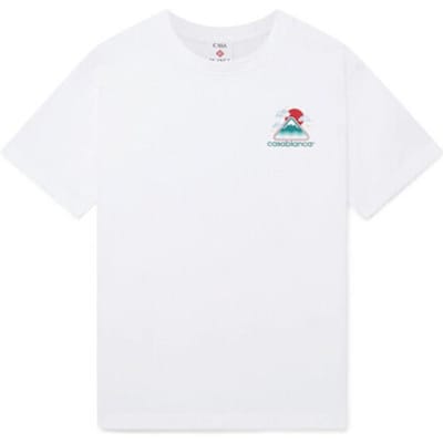 T-shirt Korte Mouw Casablanca MONTAGNE ONDULEE TSHIRT WHITE